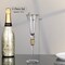 Elegant Crystal Set Wedding Champagne Glasses with Diamond Rhinestone Accents and a Polished Rim - 11 in Tall with Slender Long Stems, 7 oz - Chic Toasting Set for the Bride and Groom